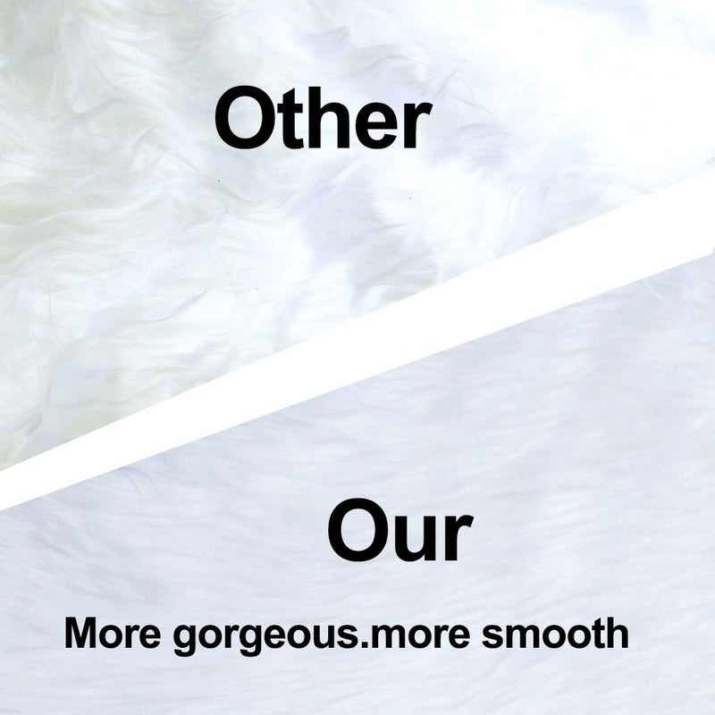 Bodosac Awtlife Luxury Faux Fur Christmas Tree Skirt 60 inches Soft Snow White Elegant for Holiday Decor - Image 5